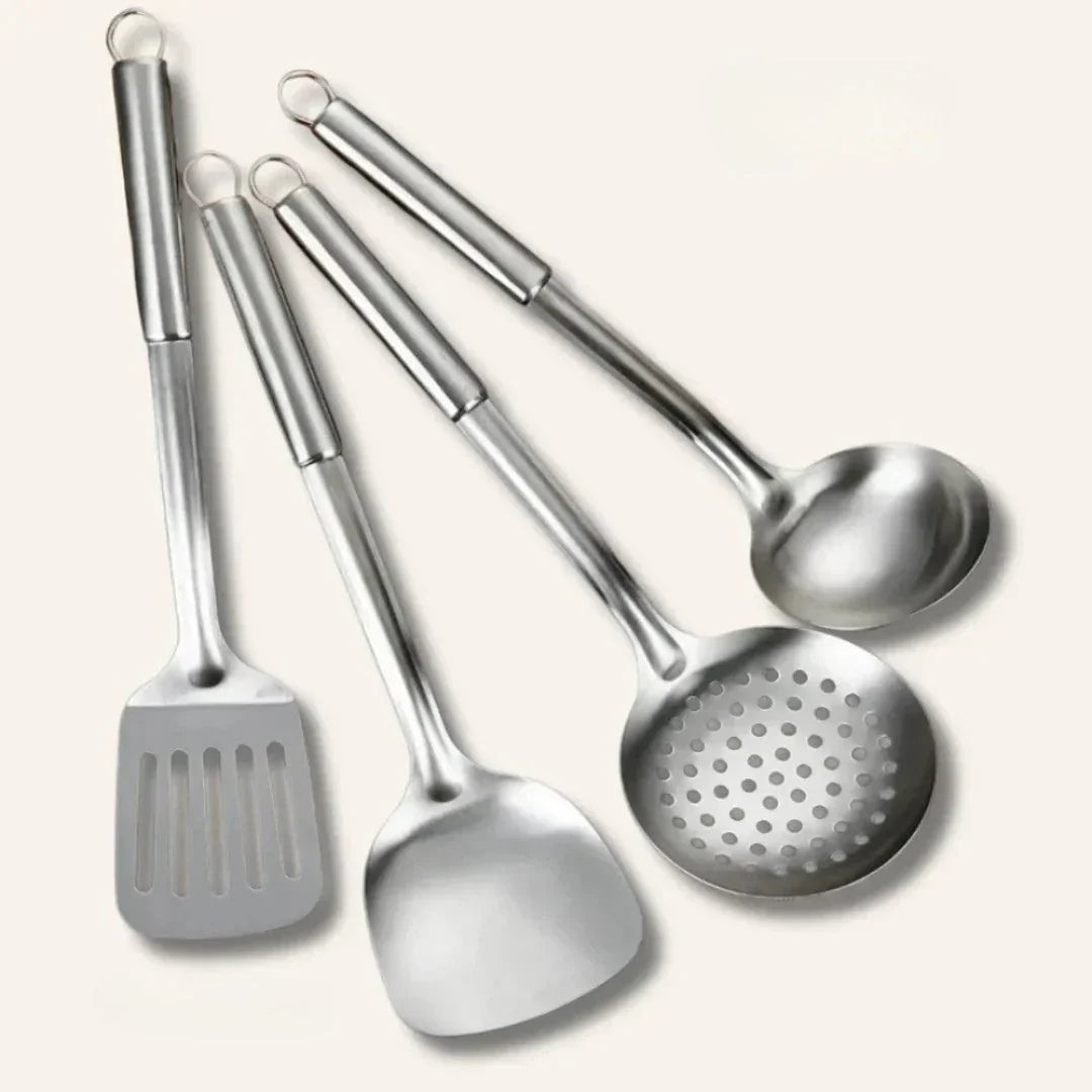 The Cupboard Stainless Steel Kitchen Essentials Set with Pan and Cooking Tools