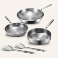 The Cupboard Stainless Steel Pan Set with Spatulas for Kitchen Cooking