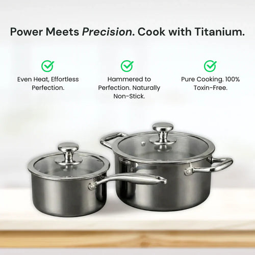 The Cupboard Stainless Steel Cooking Pot Set with Glass Lid