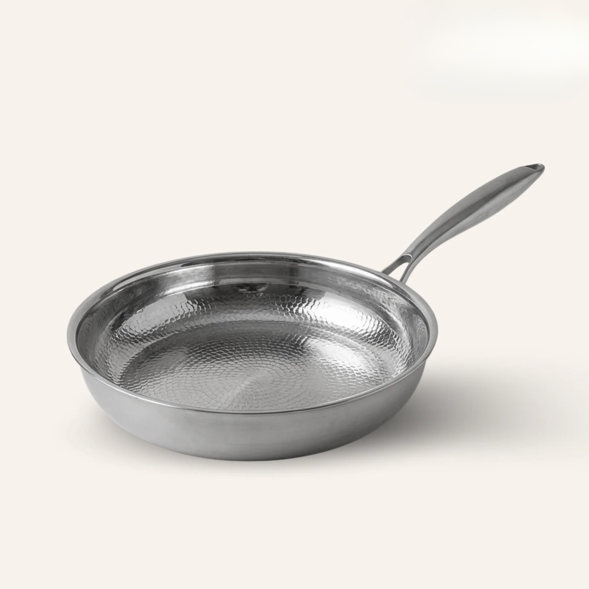 The Cupboard Stainless Steel Hammered Frying Pan