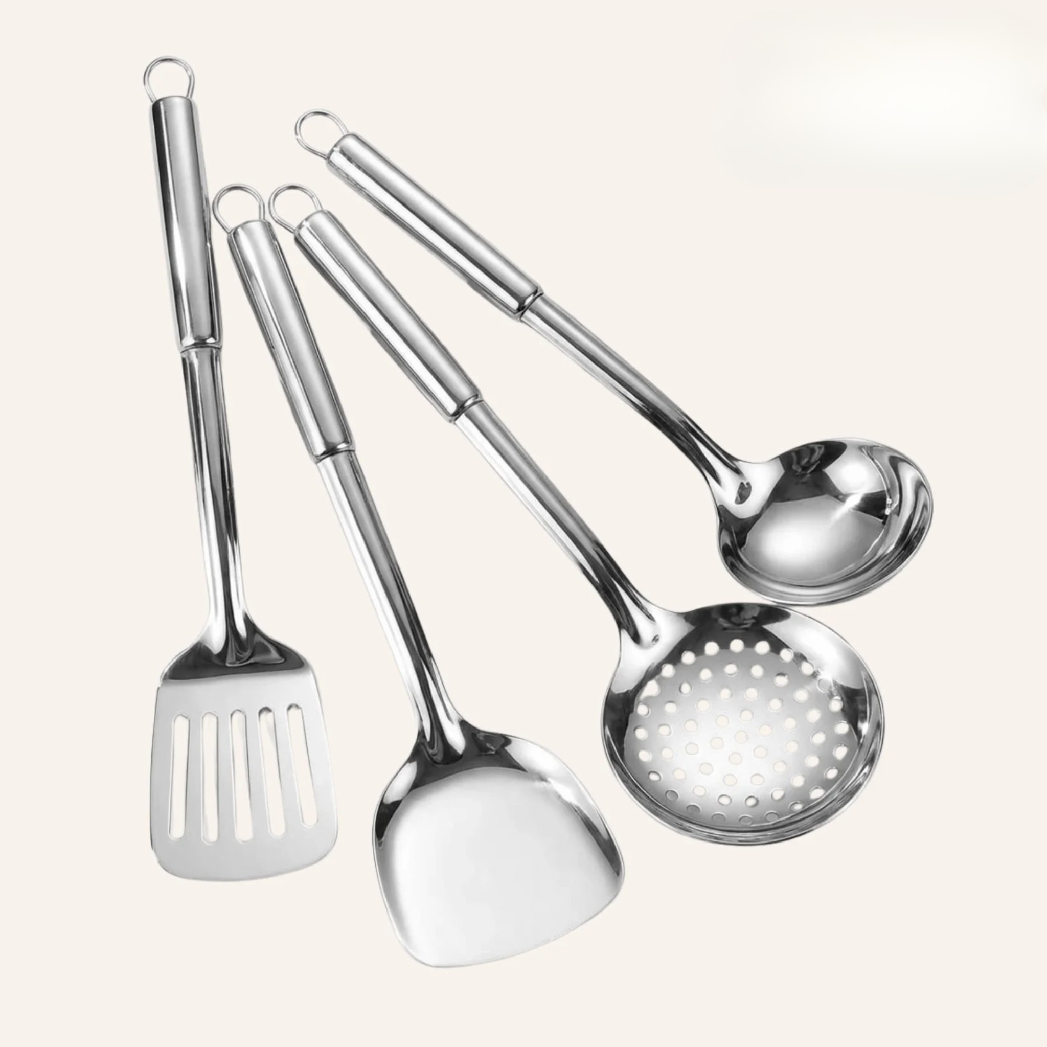 The Cupboard Stainless Steel Kitchen Utensils and Pan Set Bundle