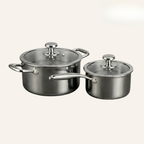 The Cupboard Stainless Steel Cooking Pot Set with Glass Lid