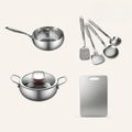 The Cupboard Stainless Steel Kitchen Essentials Set with Pan and Cooking Tools