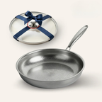 The Cupboard Stainless Steel Hammered Frying Pan with Lid